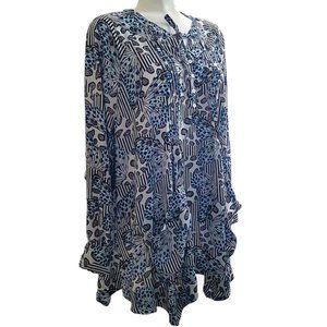 Melissa Mcarthy 7Seven collection asymmetric flowy striped butterfly boho top 1X